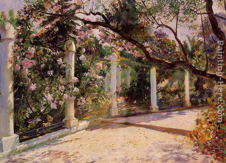 Almond Trees, Algiers painting - Georges Antoine Rochegrosse Almond Trees, Algiers art painting